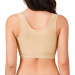 BRABIC Women's Front Closure Bra Post-Surgery Posture Corrector Shaper Tops with Breast Support Band (Beige, L)