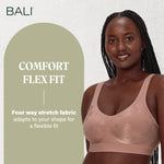 Bali Women's Wireless Bra, Comfort Revolution Full-Coverage Wirefree Bra for Women, Moisture-Wicking