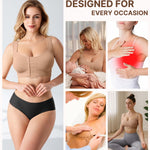 BRABIC Front Closure Post Surgery Compression Bras for Women Mastectomy Bra with Adjustable Straps Wirefree Dark Beige