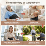 Allaugh Postpartum Belly Band for Women: Abdominal Binder Post Surgery C Section, Soft Fabric Abdominal Wrap for All Day, Comfort Non-Itchy, After Birth Recovery Back Support & Diastasis Recti Repair