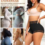 Werena Padded Underwear for Women Butt Lifting Panties Tummy Control Shapewear Butt Pads Lace Booty Enhancer Panty