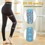 Myshear Medical Compression Tights Women, 20-30 mmHg Graduated Compression Pantyhose Men, Footless Compression Stockings, High Waist Compression Leggings, Support Hose for Varicose Veins, Edema, Dvt