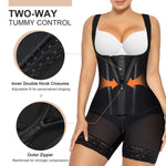 SHAPERX Fajas Colombianas Shapewear for Women Tummy Control Body Shaper Postpartum Hip Enhancer with Zipper and Hooks,SZ7307-Black-M