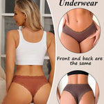 Sth Big Womens Cotton Underwear Sexy Lace Brazilian Panties Soft Breathable Cotton Cheeky Underwear for Ladies 6 Pack (6A, Medium)