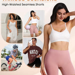 Yeblues 4 Pack Slip Shorts for Under Dresses Anti Chafing Underwear Seamless Comfortable Smooth Yoga Biker Workout Shorts (Black White Nude Pink, L)