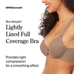 SPANXsmooth Bra-Llelujah Lightly Lined Full Coverage - T-Shirt Bra - Front Closure - Smart Stretch Straps - Cafe Au Lait - 36C