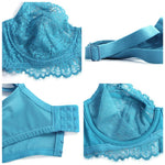 HSIA Minimizer Bra for Women - Plus Size Lace Full Coverage Womans Bra Unlined Underwire Bra for Heavy Breast Horizon Blue