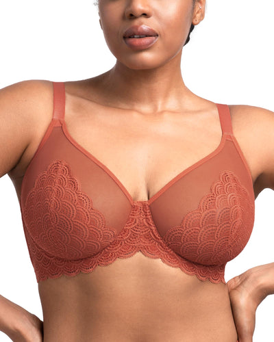 HSIA Minimizer Bras for Women Large Bust Full Coverage Lace Plus Size Bra - Mermaid Scales