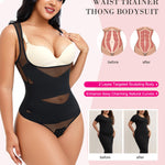 Nebility Thong Shapewear Bodysuit for Women Tummy Control Body Shaper Faja Seamless Waist Trainer Corset Stomach Girdles(XX-Large,Black Thong)