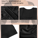 EUYZOU Arm Compression Sleeves for Women Post Surgery Front Closure Bra Slimming Arm Lipo Shapewear Top Square Neck - Black XL