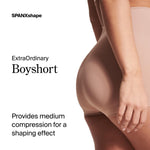 SPANX SPANXshape ExtraOrdinary Boyshort - Sculpting Compression - Women's Shapewear Underwear - Recycled Nylon Fabric Blend - Toasted Oatmeal - Medium