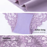 DHFBABY Sexy Cheeky Womens Underwear Comfortable Seamless Panties Luxurious Lace Bikini Briefs (US, Alpha, Large, Regular, Regular, A-6 Pack-6 Color)