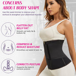 GainKee Waist Trainer Belt Corset Trimmer Ab Belt Slimming Body Shaper Tummy Control Cincher with Triple Wrap Women Black L