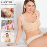 BRABIC Front Closure Post Surgery Compression Bras for Women Mastectomy Bra with Adjustable Straps Wirefree Beige