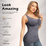 JOYSHAPER Shapewear Camisoles With Built in Bra Tummy Control Compression Tank Tops for Women Body Shaper Padded Tanks Grey XL