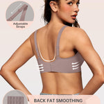 OEAK Womens Deep V Bras Wireless Comfortable Bra Supportive No Underwire Bras Tshirt Plunge Push Up Bralettes Seamless Bra L Grey