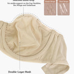 HSIA Strapless Bras for Women, Bella Convertible Minimizer Bra for Large Bust Unlined Underwire Balconette Bras Natural Nude 38D