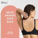 Bali Women's One Smooth U Ultra Light Illusion Neckline Underwire Bra, Black,36C