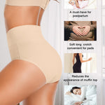 Eiggam High Waisted Underwear for Women Soft Breathable Postpartum Underwear for Women Cotton Full Coverage Briefs Tummy Control Women's Panties(L)