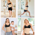 Gotoly Waist Trainer for Women Zipper Corset Shapewear Tummy Control Faja Body Shaper Waist Cincher Workout Girdle(Beige,X-Small)