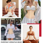 Nebility Waist Trainer for Women Corset Shapewear - Mesh Faja Body Shaper Waist Cincher Tummy Control Girdle Daily Wear Beige