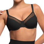 Lover-Beauty Minimizer Bras for Women Full Coverage Unlined Underwire Bras Plus Size Lifting Bra for Heavy Breast, Black 34D