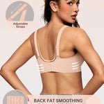 OEAK Womens Deep V Bras Wireless Comfortable Bra Supportive No Underwire Bras Tshirt Push Up Bralettes Plunge Seamless Bra Cool Nude L