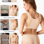 BRABIC Zipper Front Closure Bra - Compression Post Surgery Bras for Women Mastectomy Full Coverage with Wide Straps (Beige,Large)