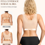 BRABIC Surgical Bra Front Closure - Comfort Compression Mastectomy Bras for Women Post Surgery with Full Coverage (Beige,Small)
