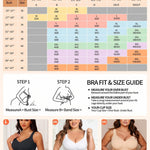 PoseFree Jelly Wireless Bra for Women Plus Size, Older Women - Full Coverage with Full Support & Lift - No Underwire, Back Smoothing, Soft Comfort Everyday Bra (Nude, XL)