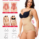 Nebility Shapewear for Women Tummy Control Bodysuit Faja Body Shaper Waist Trainer Snatched Corset Body Suit (Small,Beige)
