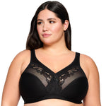Glamorise Full Figure Plus Size MagicLift Minimizer Bra Wirefree #1003 Black