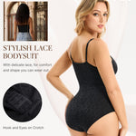 BRABIC Lace Bodysuit for Women Tummy Control Shapewear Sleeveless Tops V-Neck Backless Camisole Jumpsuit Shaper (Black, X-Large)
