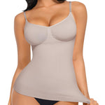 FeelinGirl Womens Tank Top Shapewear Tummy Control Tops Slimming Cami Tank Seamless Compression V Neck Camisole Light Gray XL