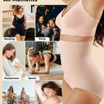 Momcozy Tummy Control Shapewear Panties, High-Waist Body Shaper, Seamless Shaping Underwear for Postpartum & Daily Dress Nude