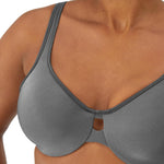 Lilyette by Bali Women's Plunge Into Comfort Keyhole Minimizer Bra, Silver Lining, 34D