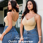 Nebility Seamless Shapewear Bodysuit for Women Tummy Control V Neck Body Suits Smooth Fit Everyday Wear Full Shaper
