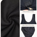 Nebility Plus Size Tummy Control Shapewear Bodysuits For Women Seamless Waist Trainer Body Shaper Sleeveless Round Neck Top(Black Plus Size,1X)