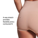 SPANX SPANXshape ExtraOrdinary Boyshort - Sculpting Compression - Women's Shapewear Underwear - Recycled Nylon Fabric Blend - Toasted Oatmeal - Medium