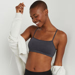 Hanes womens Comfortflex Fit Bralette Pack, Stretch Cotton Low-impact, Moisture-wicking Cotton Bralette, 3-pa Bra, 3-pack - String Crop Moon Sky Heather/Concrete Heather/White, X-Large US