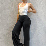 YEOREO Workout Leggings Womens No Front Seam Straight Leggings 33" High Waist Buttery Eddiy Gym Yoga Pants Black L