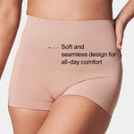 SPANX SPANXshape ExtraOrdinary Boyshort - Sculpting Compression - Women's Shapewear Underwear - Recycled Nylon Fabric Blend - Toasted Oatmeal - Medium