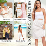 Lovasy Women Satin Half Slips Lace Long Underskirt Anti Static Under Skirt Soft Slip Dress for Skirts Dresses White,X-Large