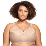 Glamorise Full Figure Plus Size MagicLift Minimizer Bra Wirefree #1003 Café