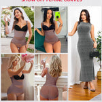 Nebility Shapewear for Women Tummy Control Bodysuit Faja Body Shaper Waist Trainer Snatched Corset Body Suit (Purple Brown, Large)