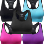 BAOMOSI Women's Seamless Racerback Sports Bra High Impact Support Yoga Gym Workout Fitness Black Blue Grey Purple Rose Red XL