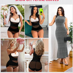 Nebility Shapewear for Women Tummy Control Bodysuit Faja Body Shaper Waist Trainer Snatched Corset Body Suit (Medium,Black)