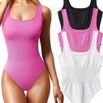 OQQ Women's 3 Piece Bodysuits Sexy Ribbed Sleeveless Square Neck Tank Tops Leotard 2025 Trendy Outfits