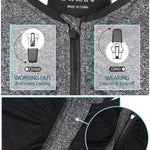 Women's Zip Front Sports Bra - Wireless, Post-Surgery, Padded, Racerback, Workout Gym Yoga Bras - 3 Pack (Large, Black+Grey+Light Blue)
