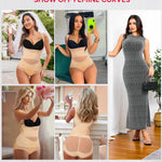 Nebility Shapewear for Women Tummy Control Bodysuit Faja Body Shaper Waist Trainer Snatched Corset Body Suit (Small,Beige)